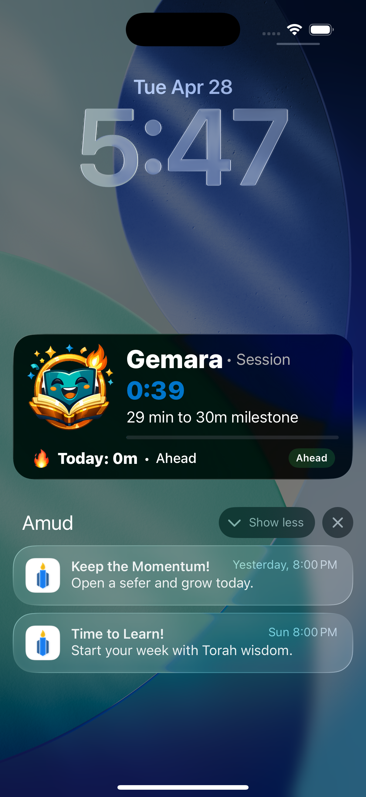 Amud live activity lock screen